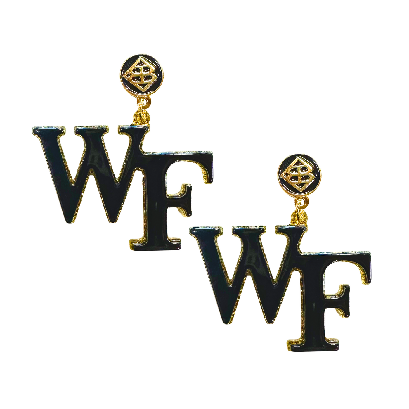 Wake Forest Black Logo Earrings