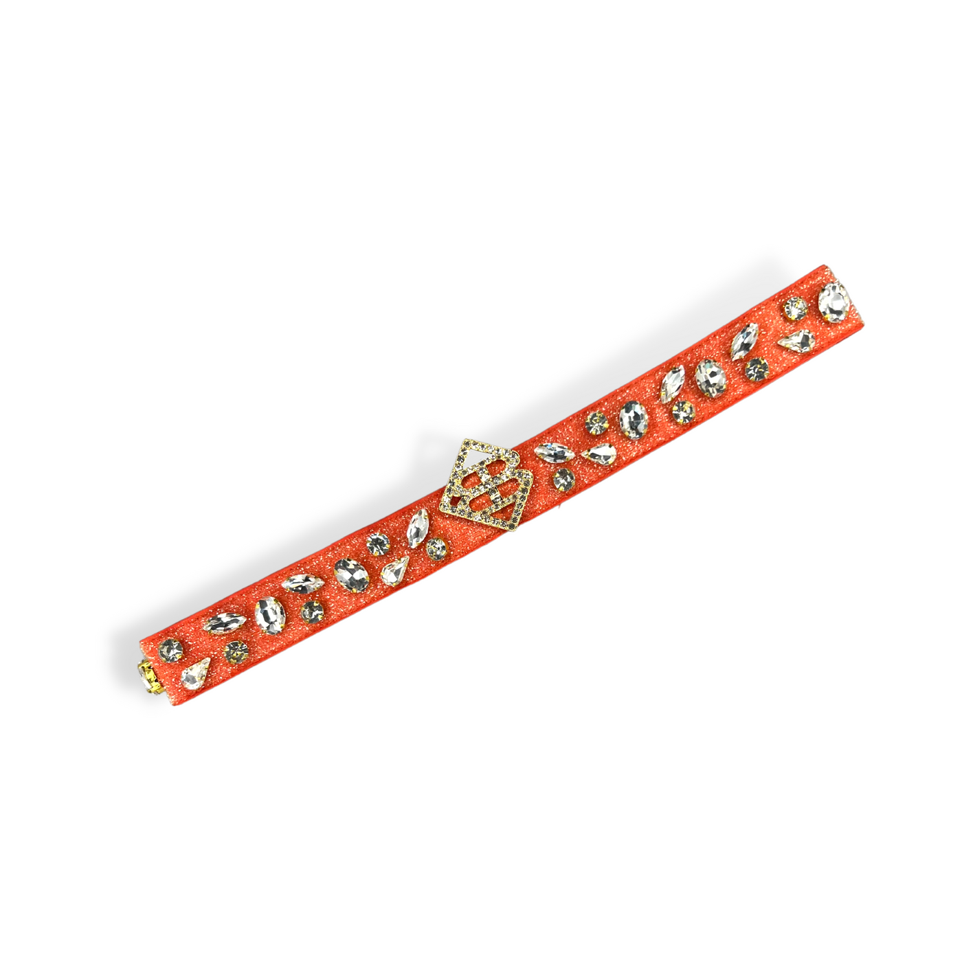 Burnt Orange Hat Band with Clear Crystals