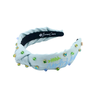 Child Size Embroidered He is Risen Headband with Crystals
