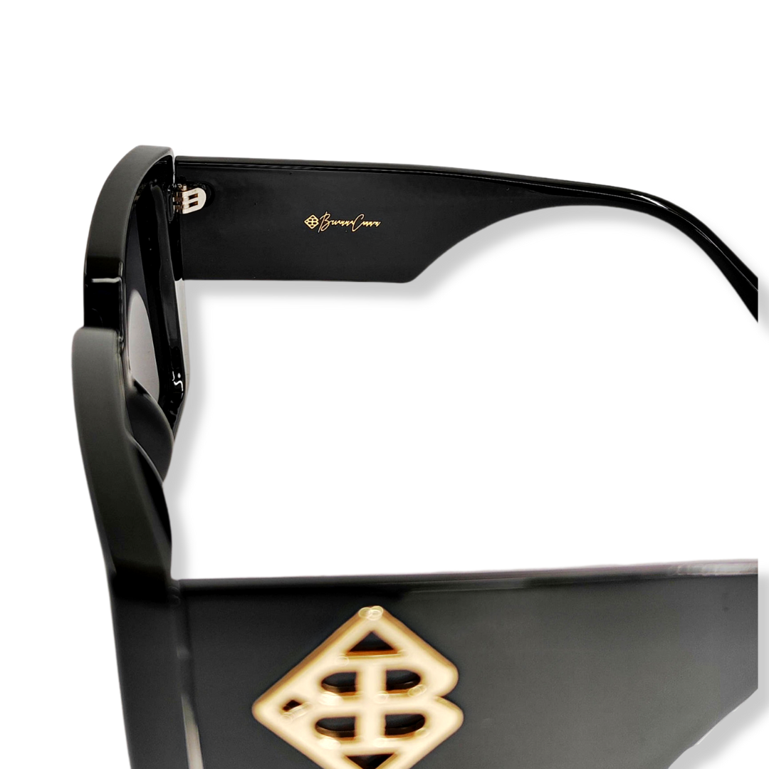 Classic Black BC Square Sunglasses with Polarized Lenses