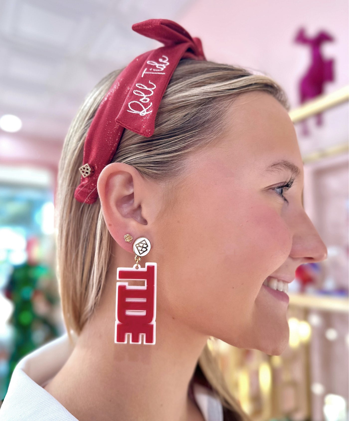 Alabama Crimson & White ROLL TIDE Earrings