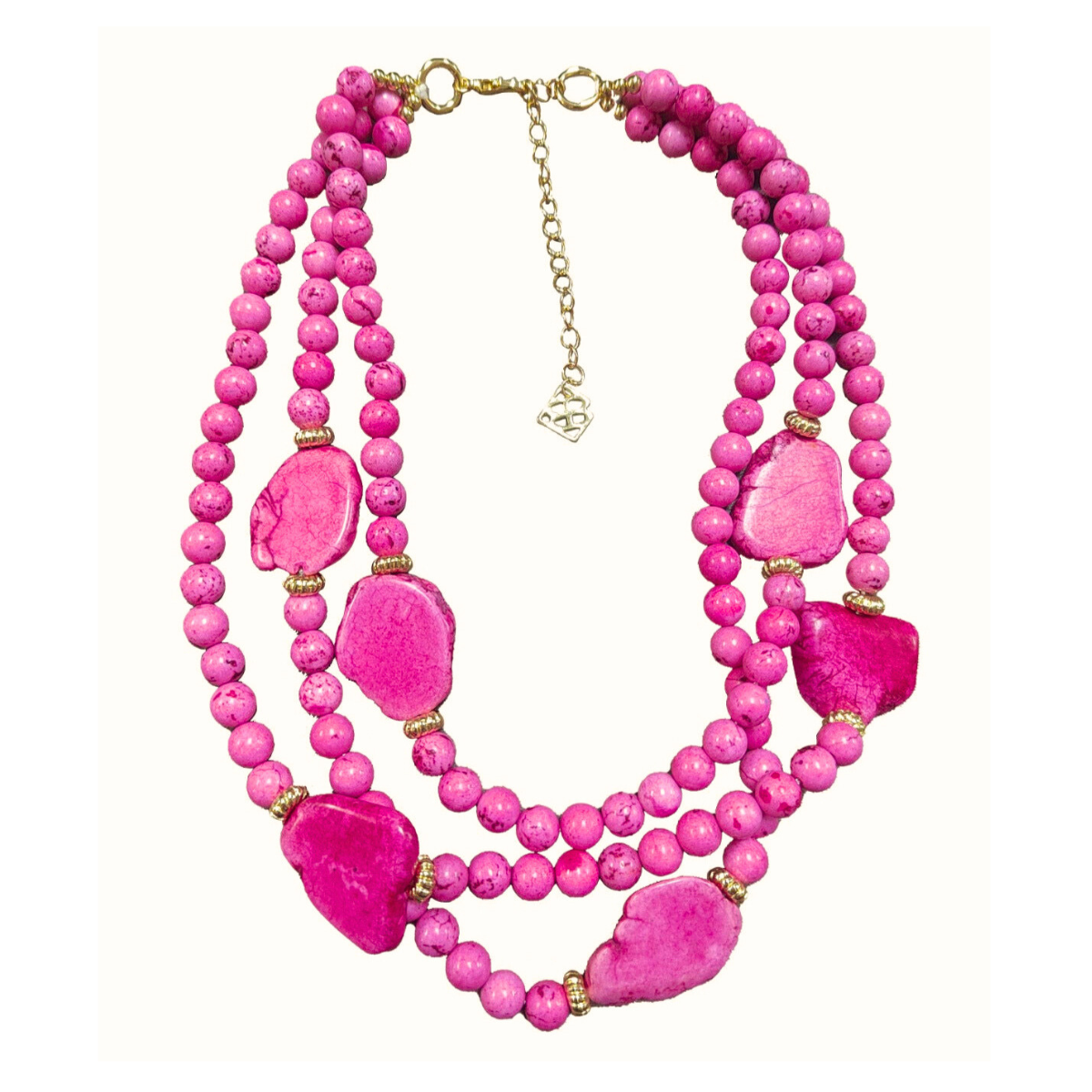 Pink Natural Stone Layered Necklace