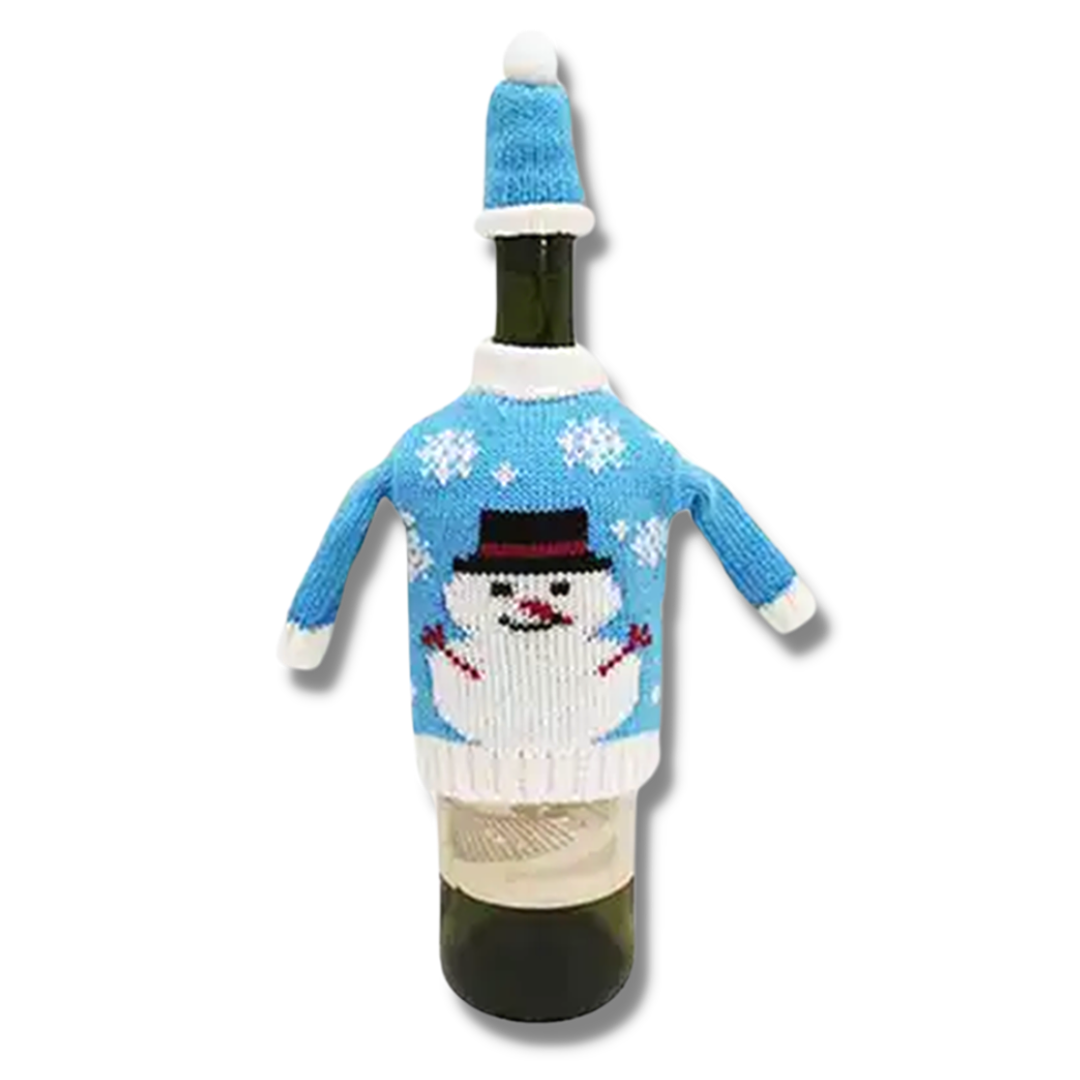 Wine Bottle Sweater - Snowman
