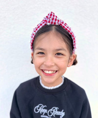 Child Size Picnic & Pearls Headband