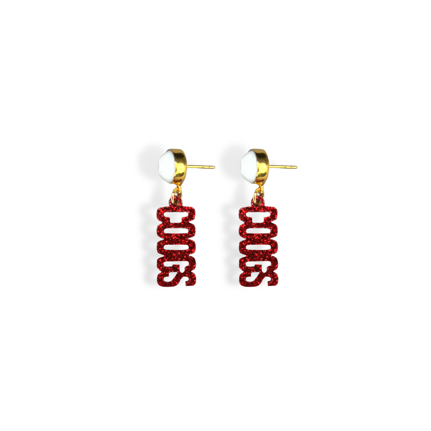 Mini Red Glitter COOGS Earrings