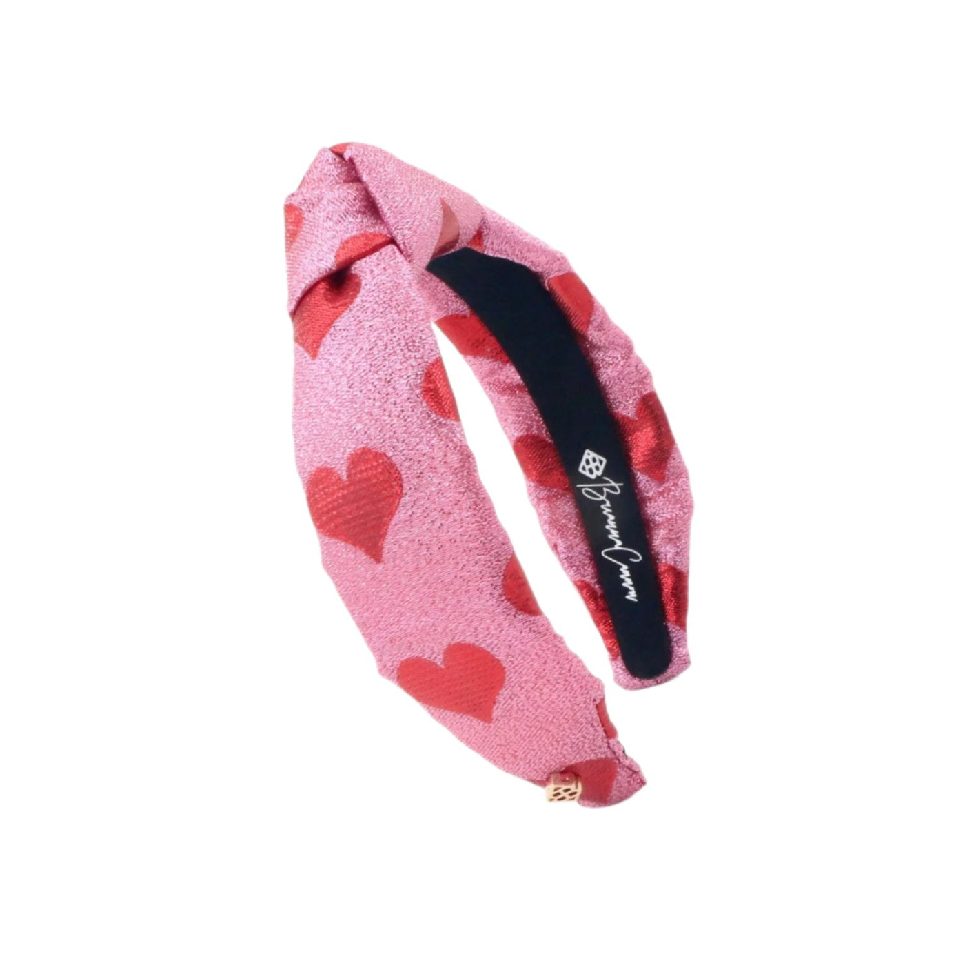 Child Size Pink & Red Hearts Shimmer Headband