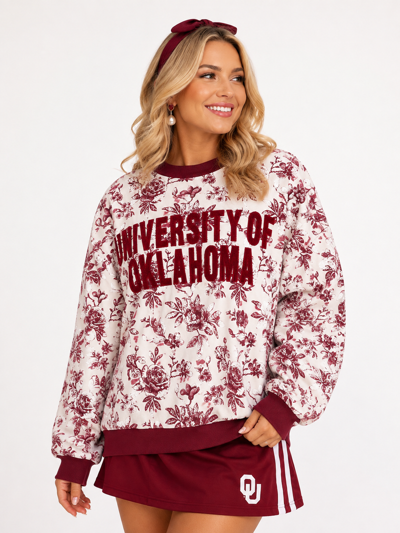 Oklahoma Floral Toile Sweatshirt PRE-ORDER