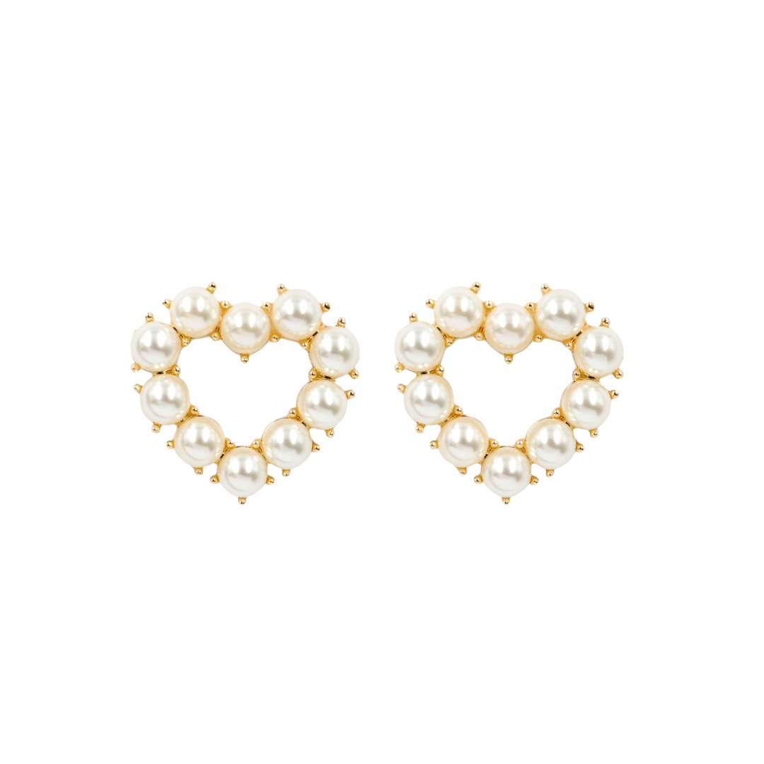 Pearl Heart Studs