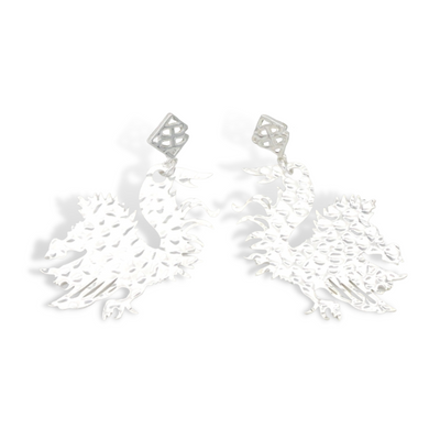 Silver University of South Carolina Gamecock Earring with BC Logo