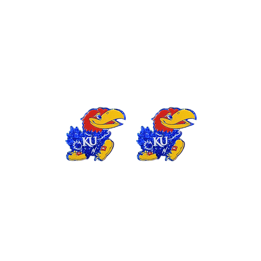Kansas Jayhawk Logo Stud Earrings