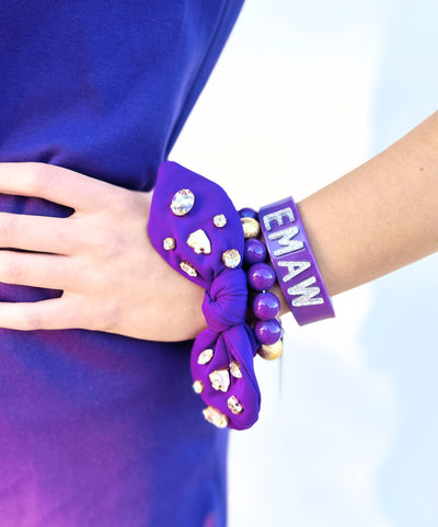 Kansas State Purple Logo Bow Scrunchie