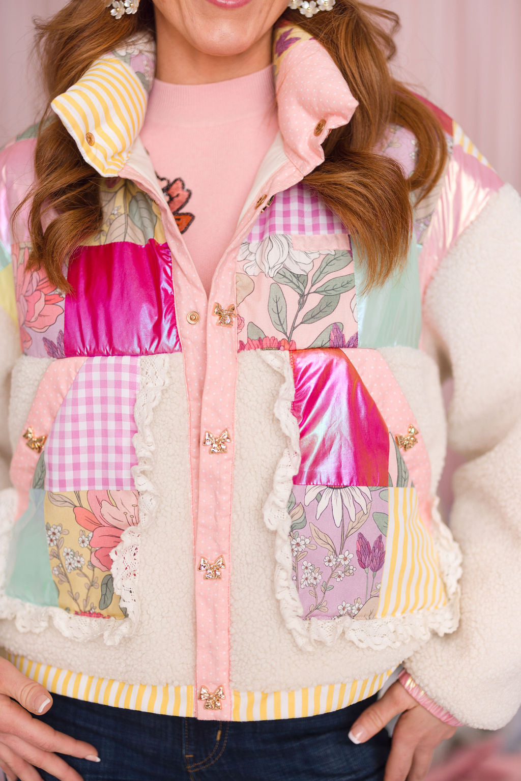 PRE-ORDER: Pretty Patchwork Sherpa Jacket (EST. SHIP Jan 13)