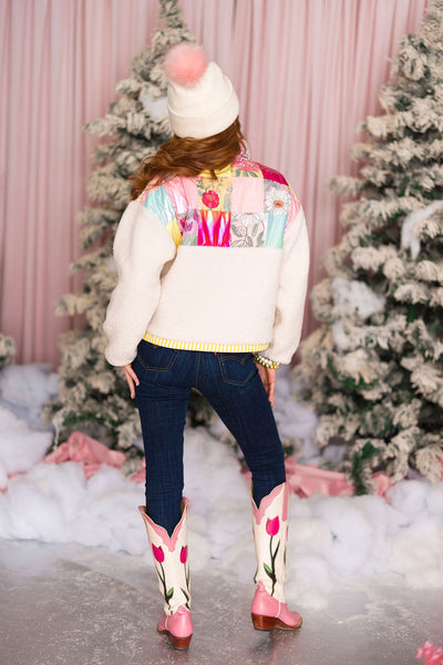 PRE-ORDER: Pretty Patchwork Sherpa Jacket (EST. SHIP Jan 13)