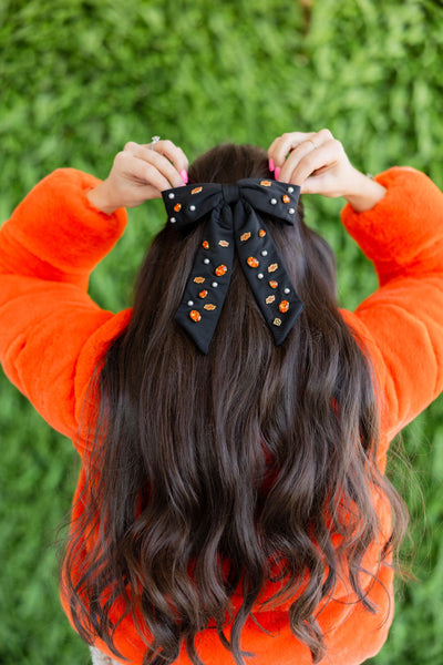 Black OSU Bow  Barrette