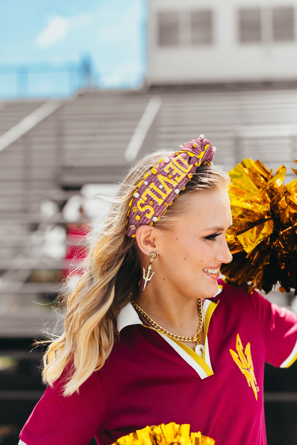 Arizona State Adult SUN DEVILS Cross Stitch Headband