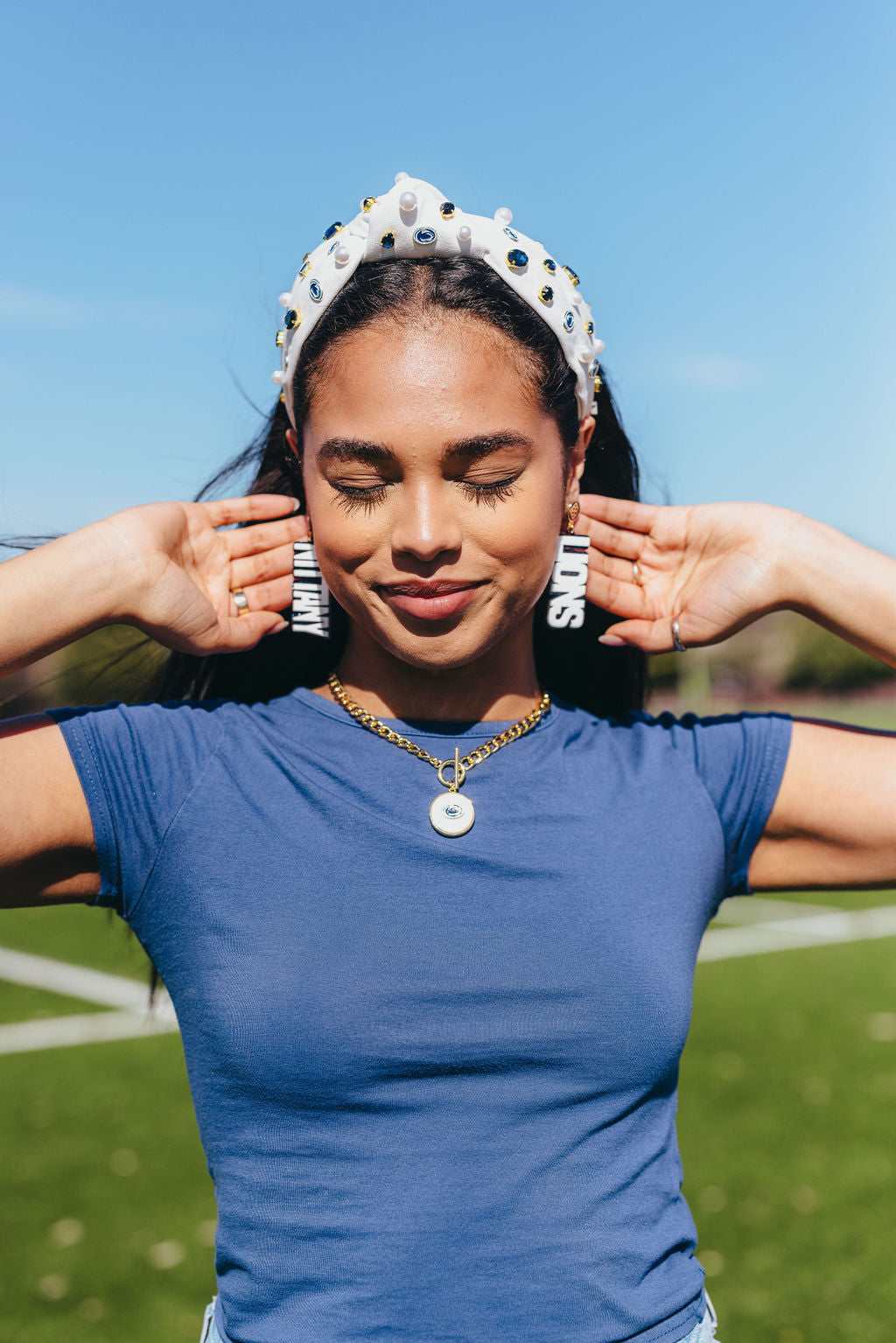 Penn State White NITTANY LIONS  Earrings