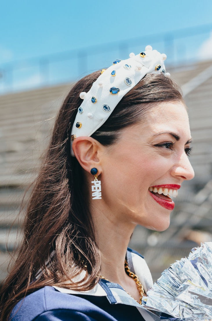 Penn State Mini White Earrings