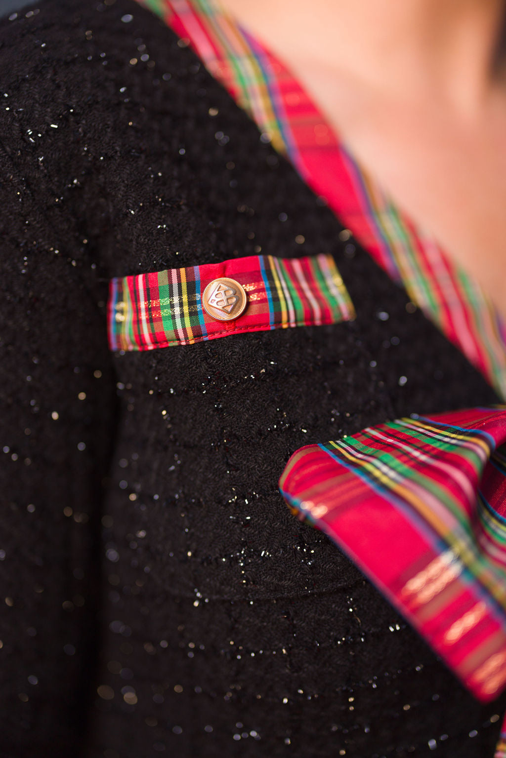 BC Tweed Tartan Bow Dress