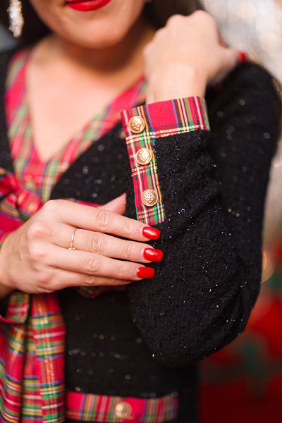 BC Tweed Tartan Bow Dress