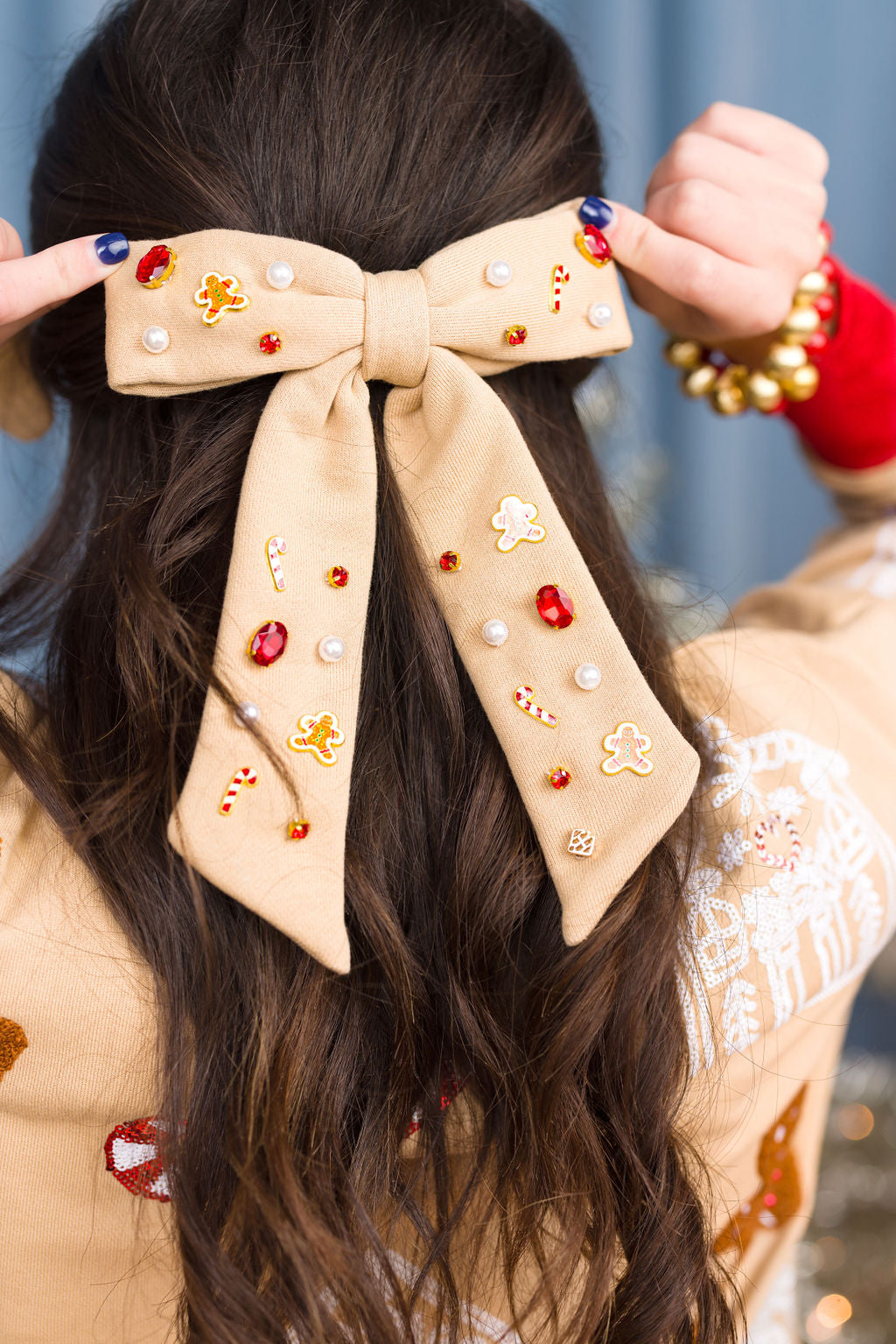 Gingerbread Sweets Bow Barrette