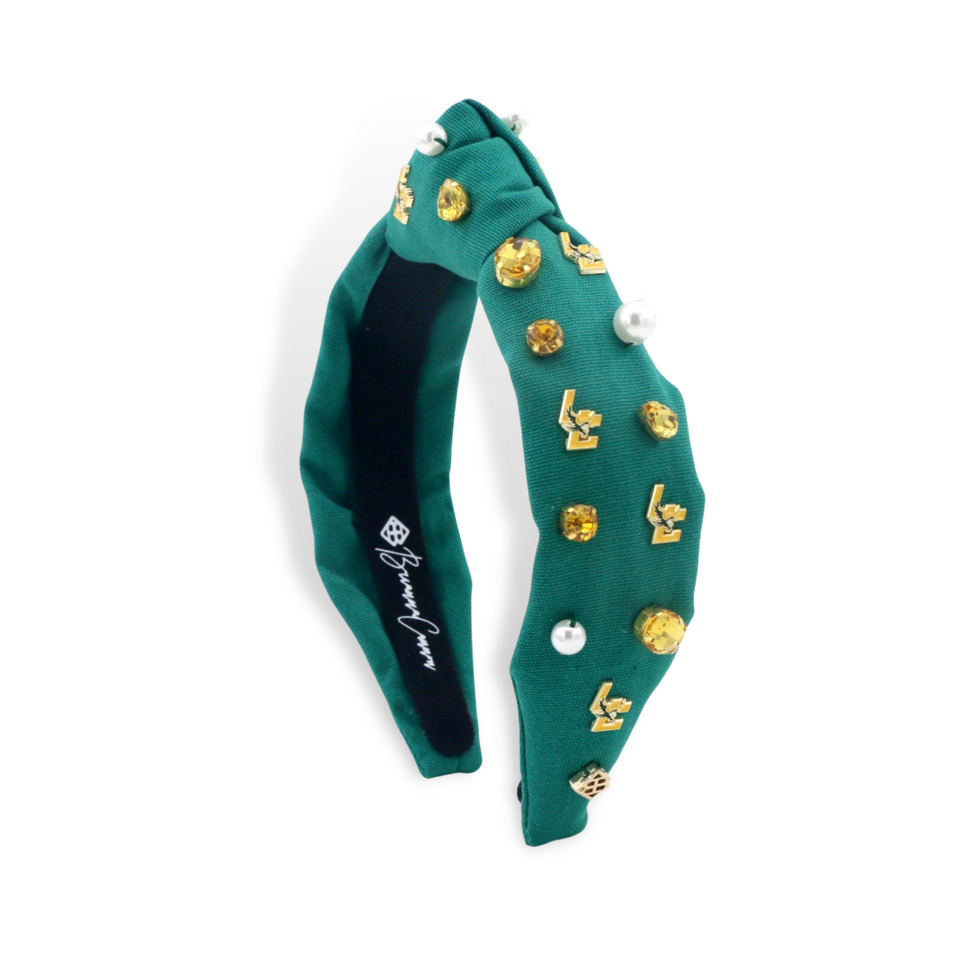 Child Size Green LCA Logo Headband With Pearls and Crystals
