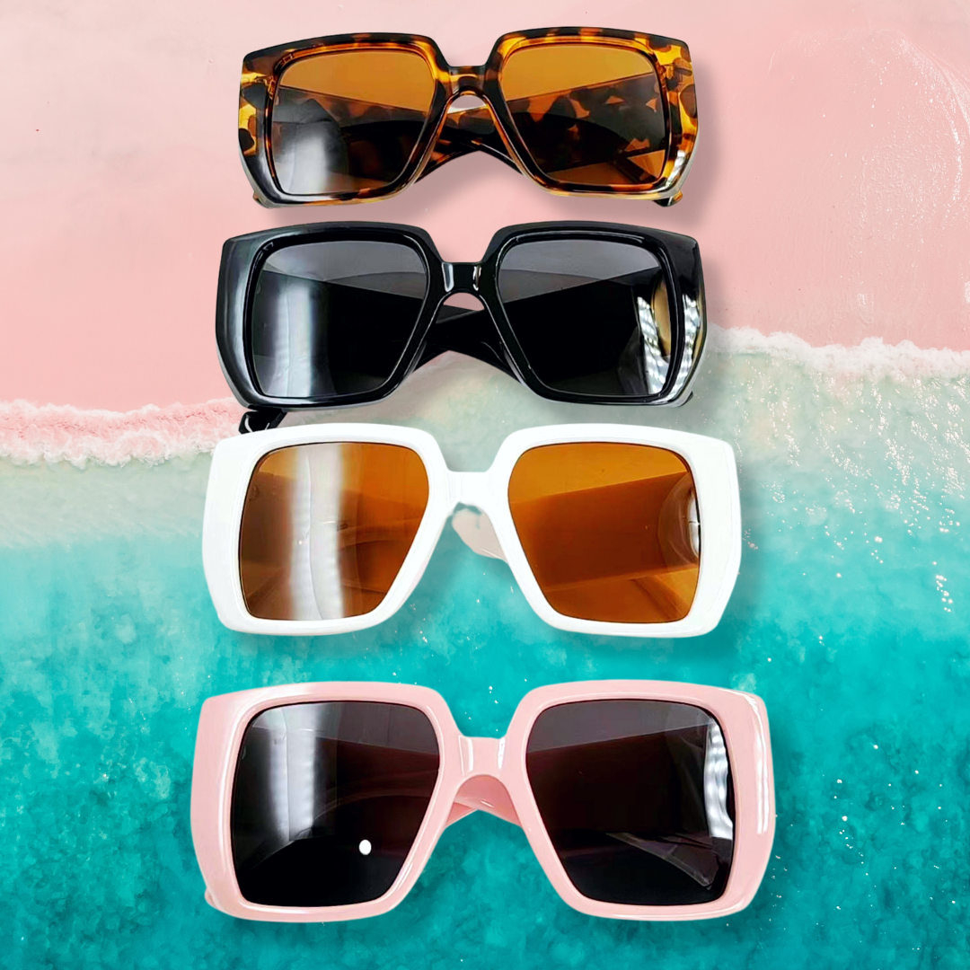 Perfect Pink BC Square Sunglasses with Polarized Lenses