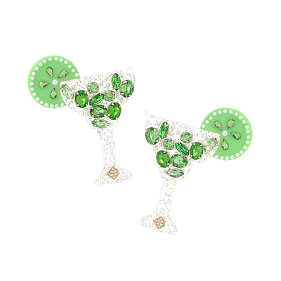 Margarita Earrings with Green Crystals
