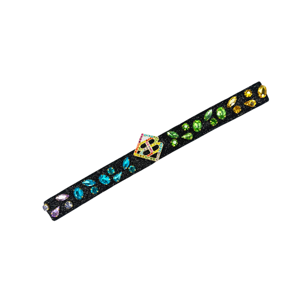 Brianna Cannon Rainbow Ombre Crystal Black Hat Band HeadbandwithRainbowGradientHan  main image 2