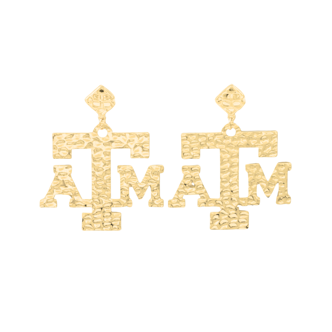 Texas A&M Gold Logo Earring with BC Logo