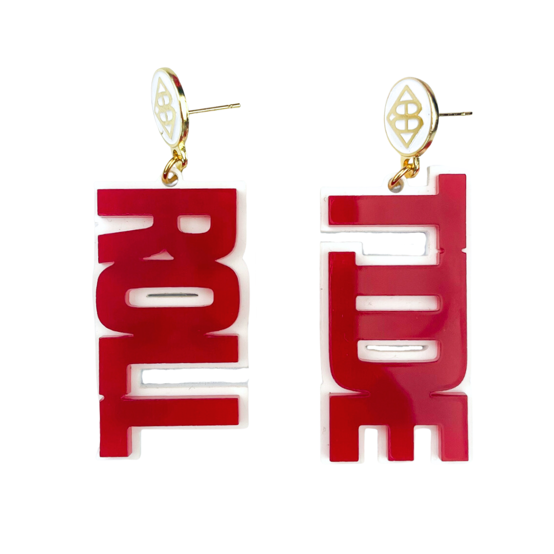 Alabama Crimson & White ROLL TIDE Earrings