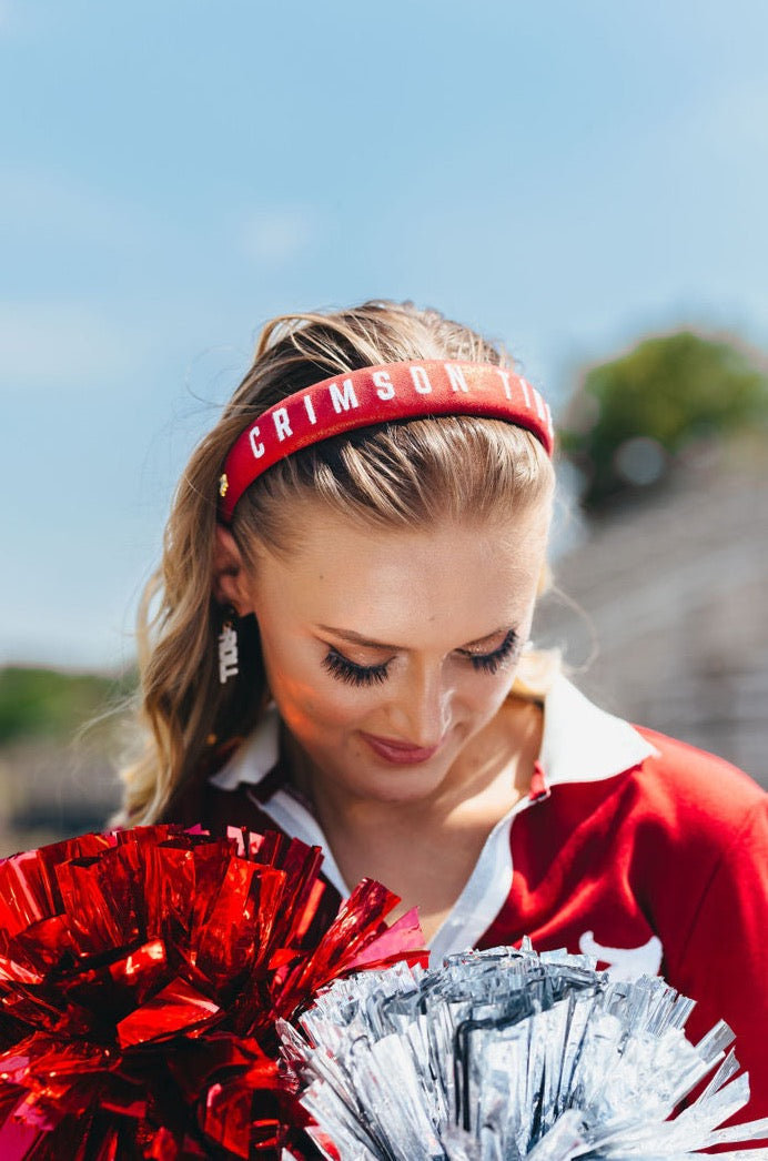 Alabama Crimson Thin Embroidered Headband