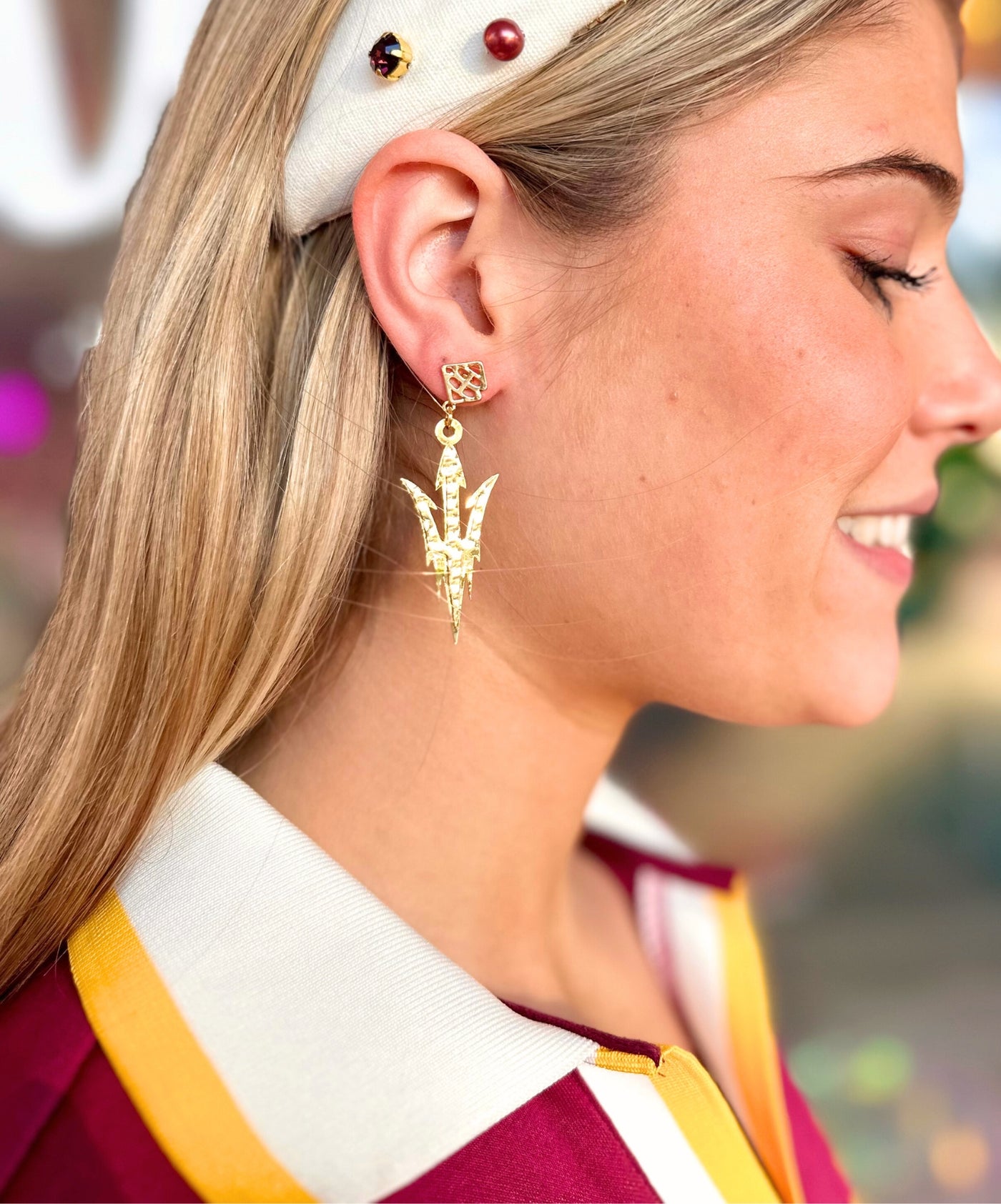 Arizona State Gold Logo Earring with BC Logo