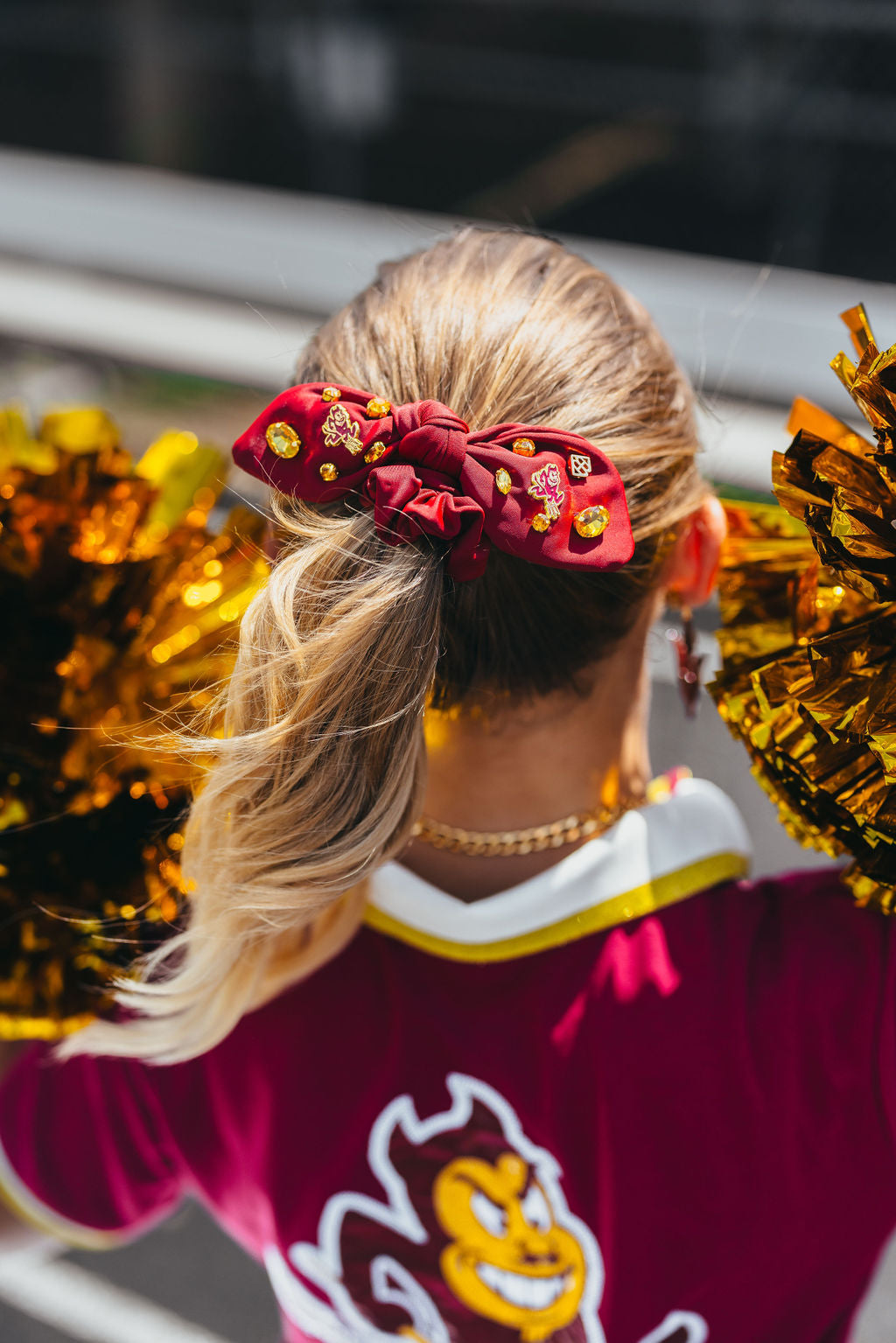 Arizona State Maroon Logo Bow Scrunchie