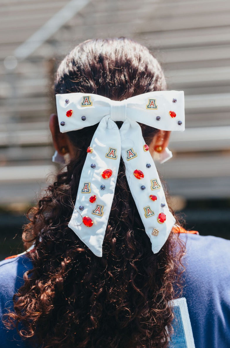 Arizona White Bow  Barrette