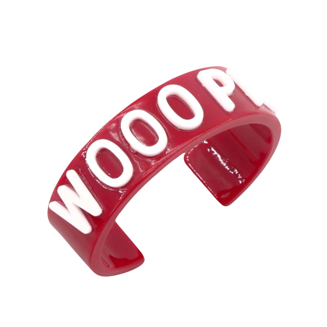 University Of Arkansas Cardinal Red WOOO PIG Cuff