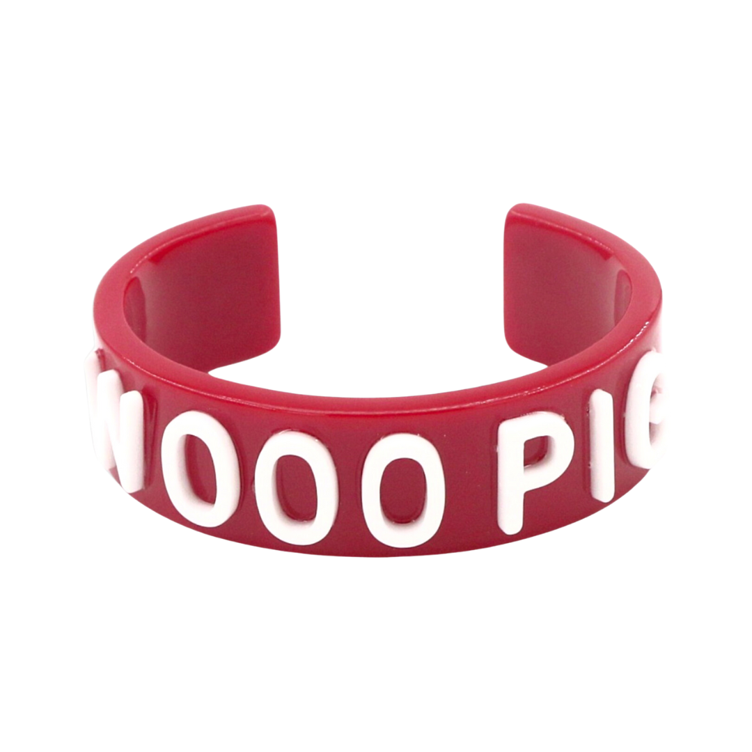 University Of Arkansas Cardinal Red WOOO PIG Cuff