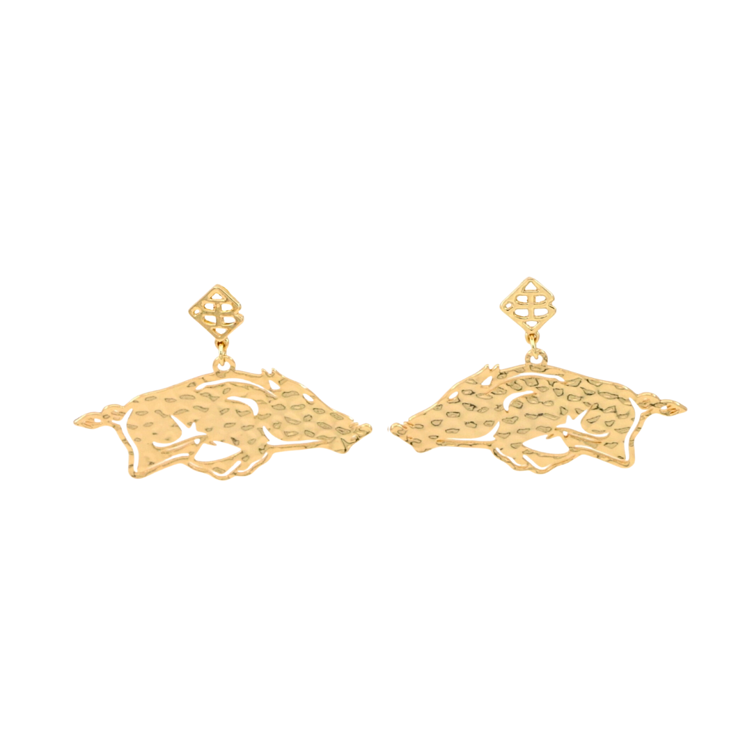 Gold Running Razorback Earring with BC Logo