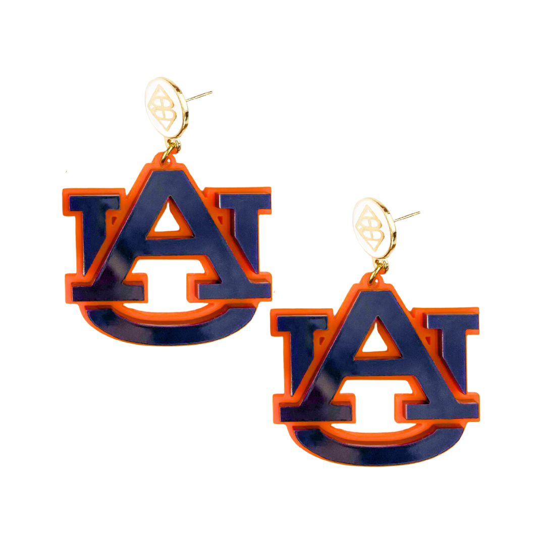 Auburn Navy & Orange AU Logo Earrings