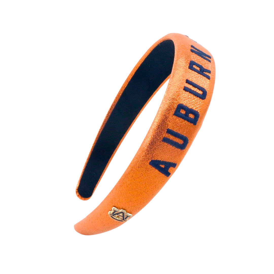 Auburn Orange Thin Embroidered Headband