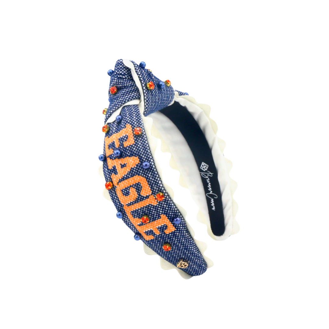 Auburn Child Size WAR EAGLE Cross Stitch Headband