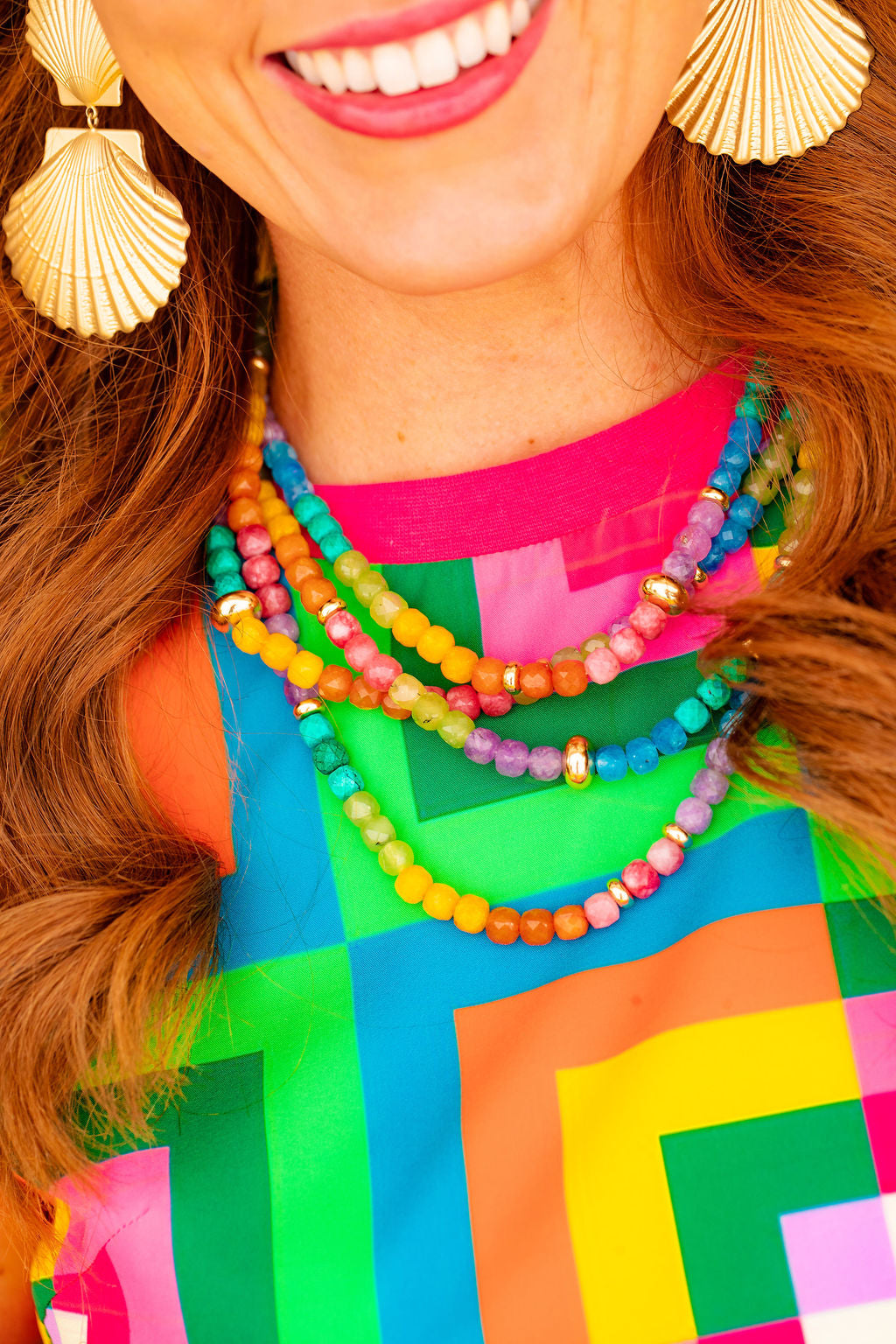 Rainbow Natural Stone Layered Necklace