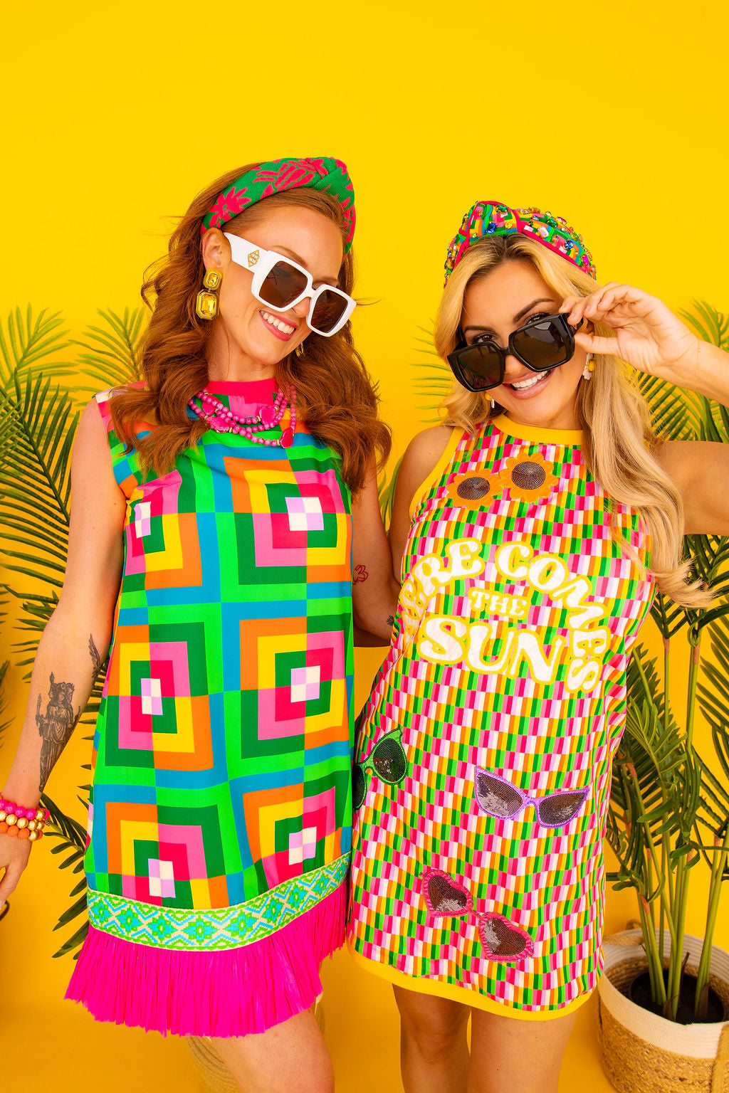 Rainbow Geo Fringe Dress