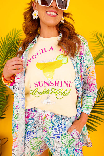 Tequila, Lime & Sunshine Cocktail Club T-Shirt