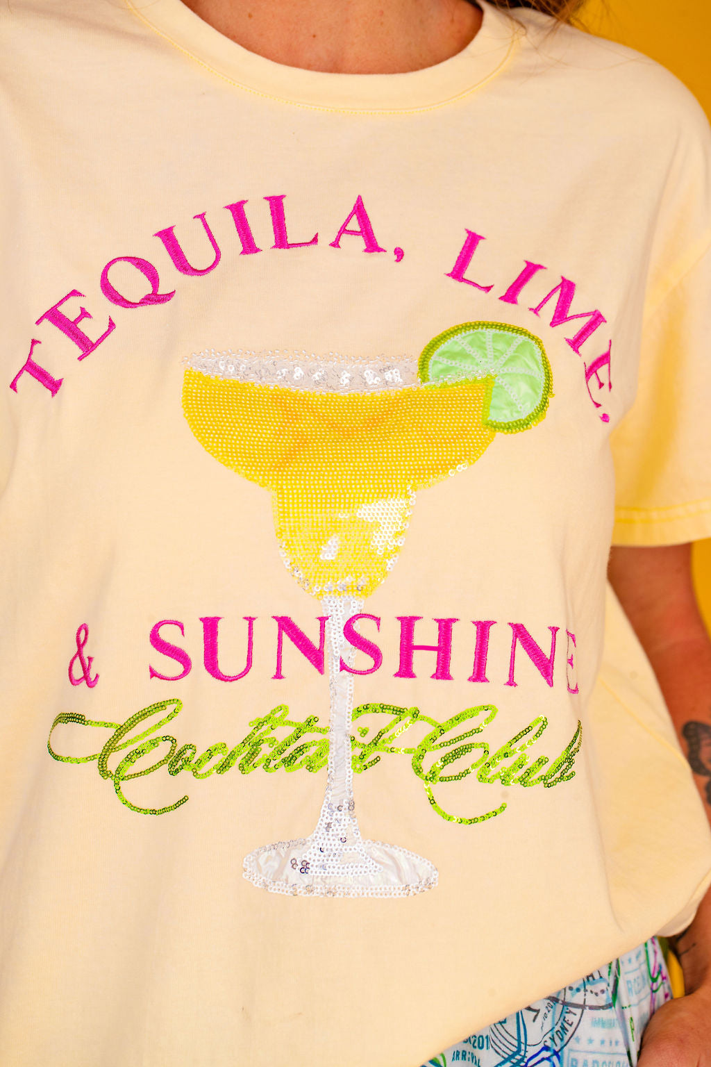 Tequila, Lime & Sunshine Cocktail Club T-Shirt