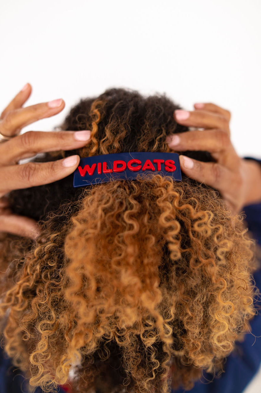Arizona Navy WILDCATS Rectangle Barrette Clip