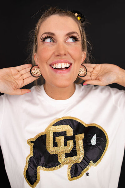 Colorado Black Pavé Hoop Earrings