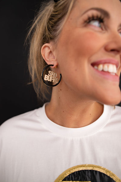 Colorado Black Pavé Hoop Earrings