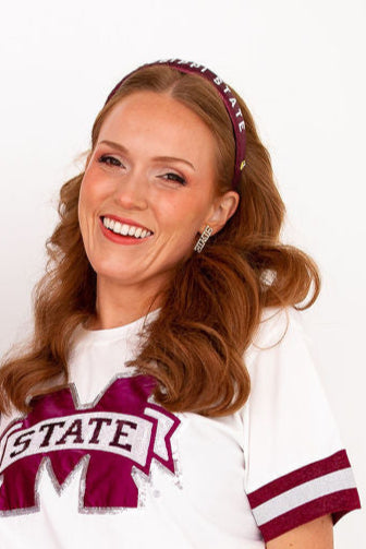 Mississippi State HAIL STATE Pavé Rhinestone Stud Earrings