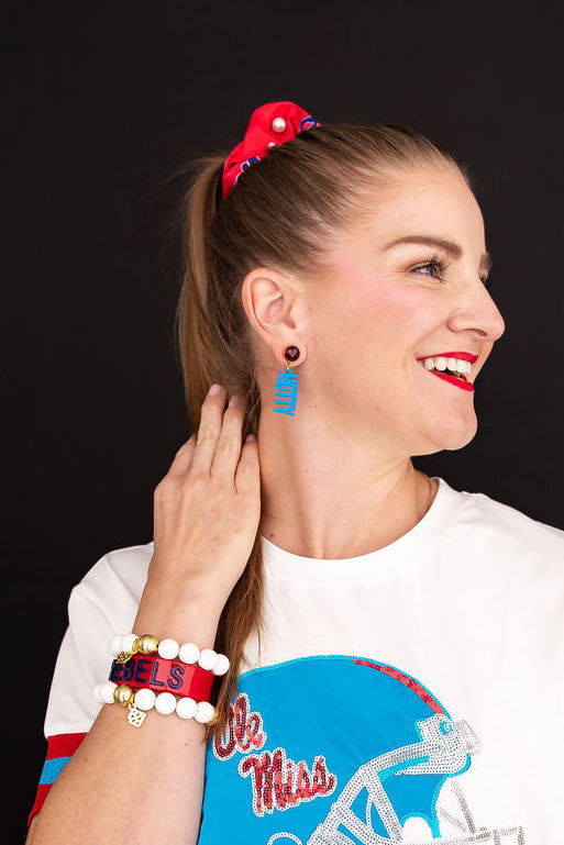 Ole Miss Mini Powder Blue HOTTY TODDY Earrings