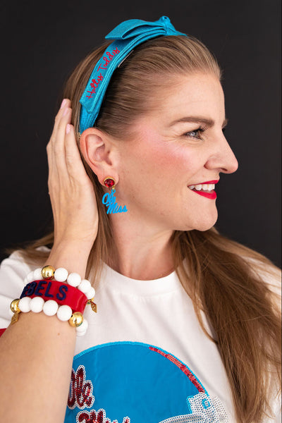 Ole Miss Mini Powder Blue Ole Miss Earrings